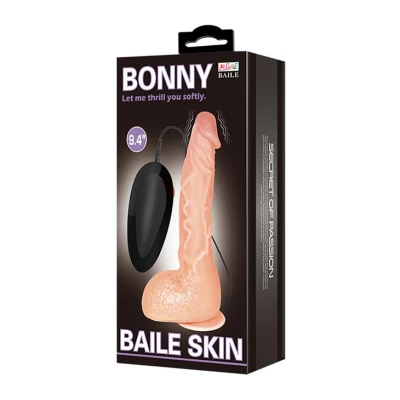 Dildo BAILE-JASSON 9.8'' z przyssawką, zdalne sterowanie, realistyczny TPR