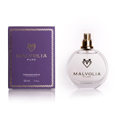 Perfumy dla kobiet MALVOLIA PURE - 50ml, drzewno-kwiatowy zapach, aktywujące feromony