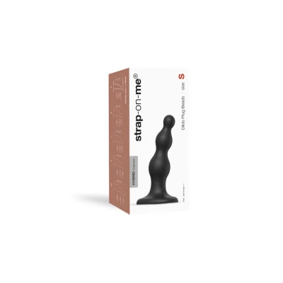 Dildo Plug Koraliki Black S - Elastyczny, Wodoodporny, Z Ergonomicznym Uchwytem