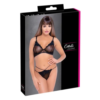 Biustonosz COTTELLI LINGERIE, Powernet, Haft, Regulowane Ramiączka, Stringi Rio