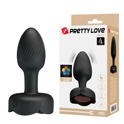 Korek analny PRETTY LOVE Olman – silikon, 10 trybów wibracji, podświetlenie LED