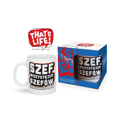 Kubek ceramiczny 300ml That's Life - Szef Wszech Czasów, trwały nadruk, prezentowy
