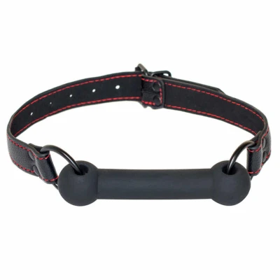 Knebel silikonowy, uniwersalny, czarny - Bone Gag Party Hard Infatuation