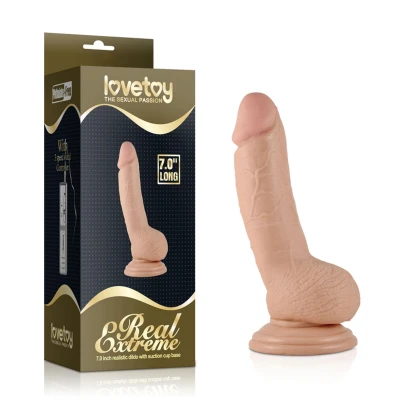 Dildo 7" Real Extreme - Wibracje, Przyssawka, Elastyczny materiał