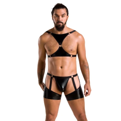 Zestaw erotyczny Oeko-Tex CASMIR MEN - stringi XXL/XXXL + harness, komfortowy i bez uczuleń