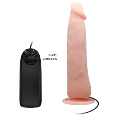 Dildo BAILE - Wibrator realistyczny, z przyssawką, wielofunkcyjny, kolor cielisty