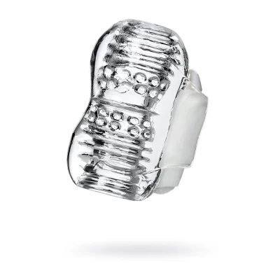 Masażer Lingam Khani, TPE, Wibracyjny, Transparentny, 9 cm