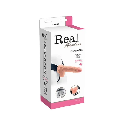 Proteza wibracyjna Real Rapture 8 - 20.5cm, regulowane paski, anatomia realna