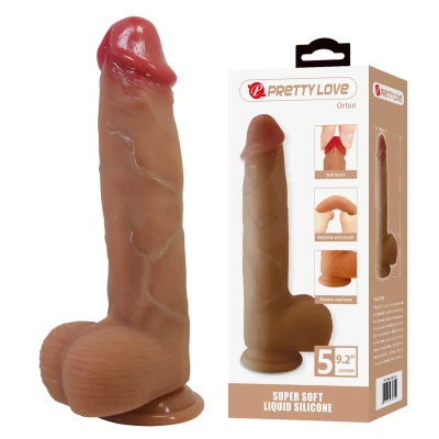Dildo Pretty Love Orton 23,5cm, silikonowy, wodoodporny, przyssawka do uprzęży