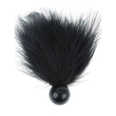 Wibrator do łaskotania, Seria Black - naturalne pióra, łatwy w obsłudze