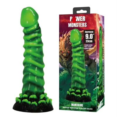 Dildo Power Monsters Manticore - 23 cm, silikonowe, pofalowane, przyssawka