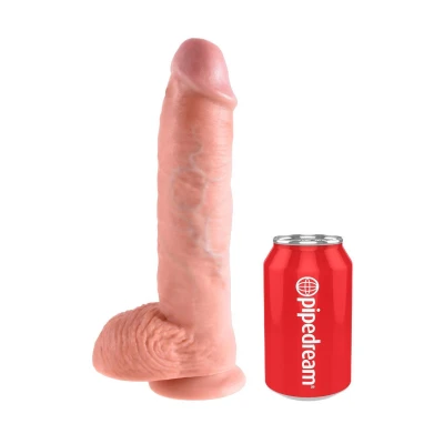 Dildo King Cock 10 cali, PVC, z przyssawką, kompatybilne z uprzężą