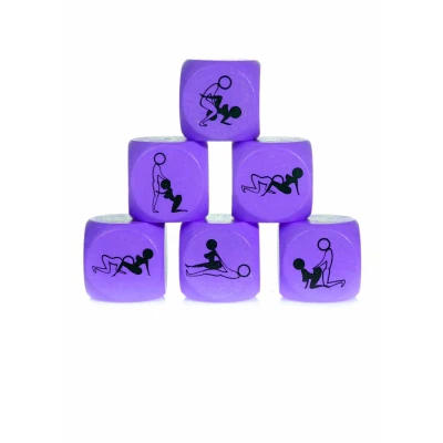 Gra Erotyczna - Kostka Miłości 25mm FIOLETOWA, 6 Pozycji, Idealna na Dekadencję