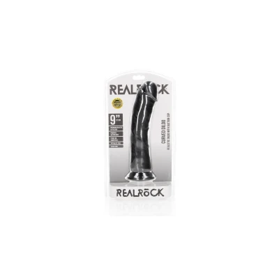 Dildo Real Rock, zakrzywione, 9" / 23 cm, z przyssawką, wodoodporne, bez ftalanów