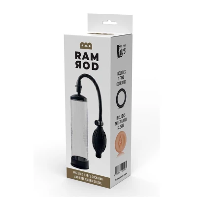 pompka próżniowa RAMROD CLASSIC, ABS/TPE, przezroczysty cylinder 20 cm, ręczna obsługa