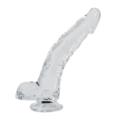 Dildo przezroczysty Stallion - długość 22 cm, średnica 3,5 cm, wodoodporny IPX8