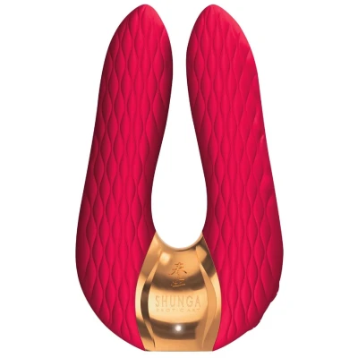 Wibrator podwójny Aiko Shunga, silikonowy, cichy, wodoodporny, 10 trybów wibracji