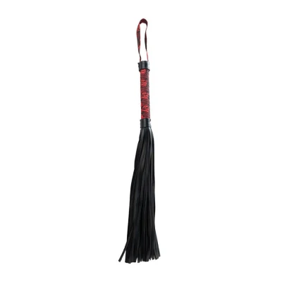 Flogger BDSM - Czerwono-czarny, skóra PU, długość 44 cm, kontrola intensywności
