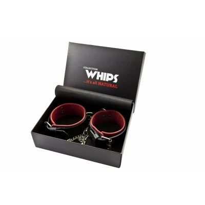 Kajdanki do nóg WHIPS, regulacja 21-25 cm, skóra naturalna, szerokość 4 cm
