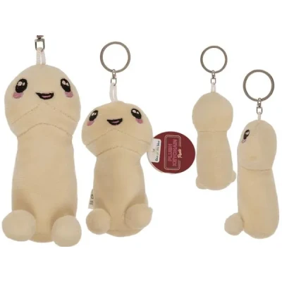 Brelok pluszowy FunnyGift – pluszowy penis z metalowym kółkiem, miękki, zabawny