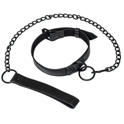 Obroża BDSM Party Hard Sin, regulowana, poliuretanowa, 4,8 cm szerokości, czarna