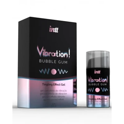 Wibrator płynny Żel-VIBRATION, 15 ml, uniseksowy, smak gumy balonowej, 30 minut działania