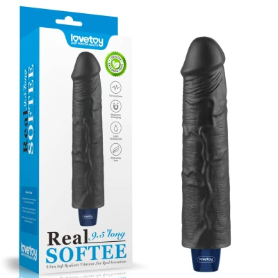 Dildo Lovetoy Real Softee 24cm, 10 trybów wibracji, wodoodporny TPE