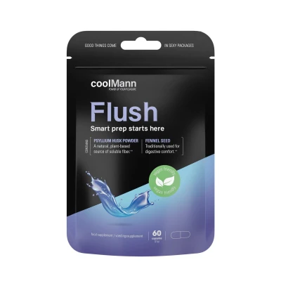 Suplement diety CoolMann FLUSH - 60 kapsułek, błonnik, naturalne oczyszczanie, komfort trawienia