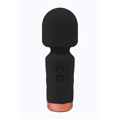 Mini masażer do ciała Eros - czarny, silikonowy, 10 trybów wibracji, USB