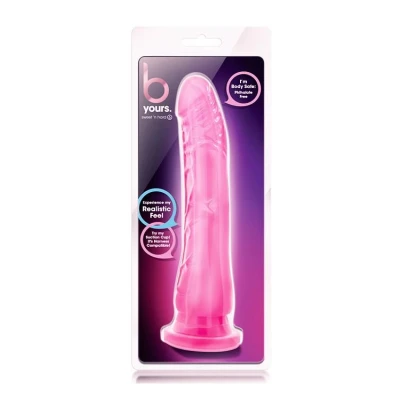 Dildo B YOURS SWEET N HARD 6" różowy, PVC, z mocną przyssawką, do penetracji