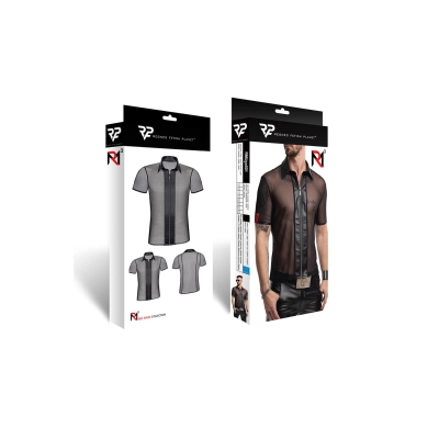 Polo REGNES FETISH PLANET — transparentna siateczka, wetlook, zamek XXL