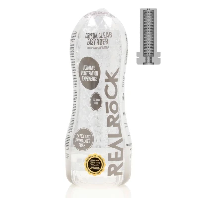 Masturbator TPE Easy Rider - Kompaktowy, Transparentny, Wymiary: 21cm x 7,7cm