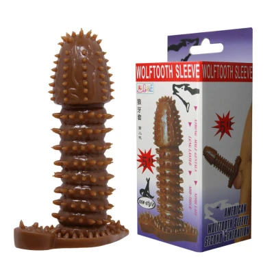 Nakładka na penisa BAILE - TPR, 14 cm długości, delikatne wypustki stymulujące