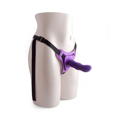 Dildo strap-on Purple - regulowany pasek, długość 10,5 cm, średnica 3 cm
