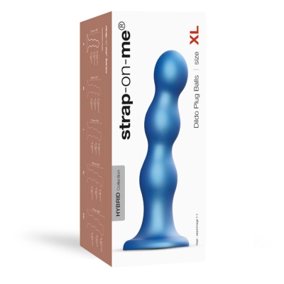 Plug analy (dildo) Balls Metallic – seria XL, silikon medyczny, potrójne kule, wodoodporny
