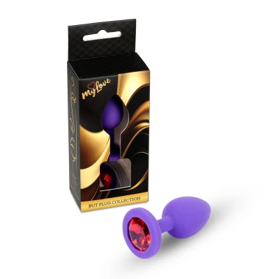 Plug anal (Biżuteria) MyLove Toys — silikonowy, fioletowy, mały (7 cm, Ø 2,7 cm)