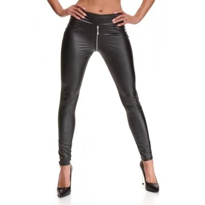 Leginsy wetlook BRMADDALENA001 - Czarny, M, DEMONIQ Kolekcja Silver Touch