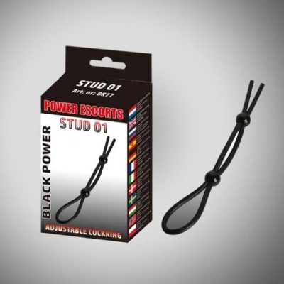 Pierścień erekcyjny regulowany Stud 01, czarny, elastyczny i solidny