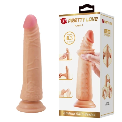 Dildo PRETTY LOVE - TPR/ABS, 8.3" (210mm), Elastyczna konstrukcja z przyssawką
