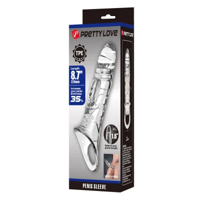 Rękaw przedłużający do penisa Pretty Love, TPE, 22 cm długości, wodoodporny