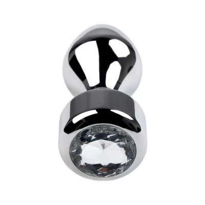 Korek analny Metal by TOYFA, 9,5 cm, metalowy z kryształkiem, O 3,5 cm, 130 g