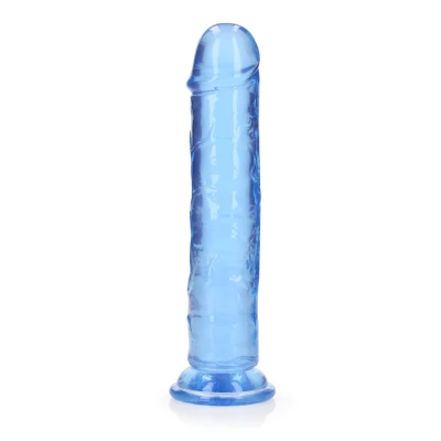 Dildo REALROCK CRYSTAL CLEAR - 8''/20 cm, przezroczyste, przyssawka, wodoodporne