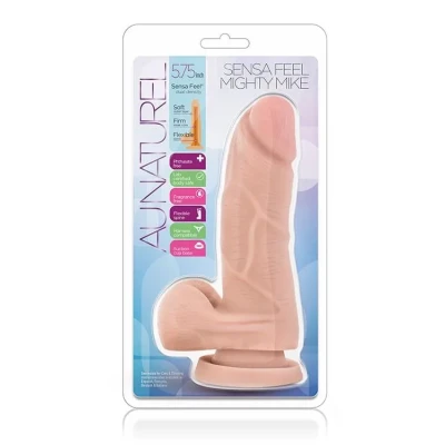 Dildo AU NATUREL Mighty Mike 5.5cali TPE, przyssawka, realistyczna faktura