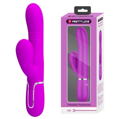 Wibrator króliczek PRETTY LOVE - Mariana, silikonowy, 7 wibracji, 7 thrusting, 4 rolki