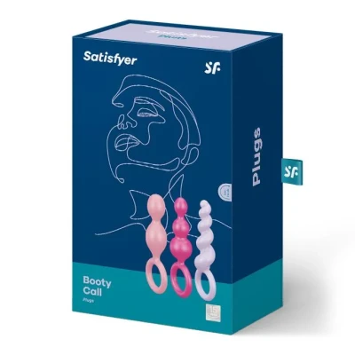 Zatyczki analne Satisfyer, silikon medyczny, zestaw 3 kolorowych kształtów