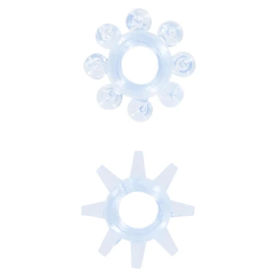 Pierścienie erekcyjne TPE Power Stretchy, 2 szt. - dyskretne, z wypustkami masującymi