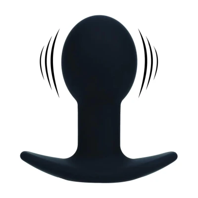 Wibrujący korek analny Single Bulb - czarny, hipoalergiczny silikon, 10 trybów wibracji