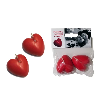 Świeczka pływająca zapachowa HeartLove, czerwona, zestaw 2 sztuk, aromaterapia