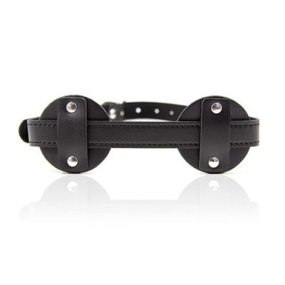 Maska na oczy Benda - skórzana z regulowanym paskiem, do odgrywania ról, czarna