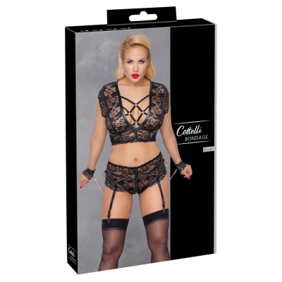 Biustonosz COTTELLI LINGERIE BONDAGE 3XL, koronka, regulowane szelki, różowe złoto